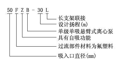 FZB氟塑料自吸離心泵型號(hào)意義